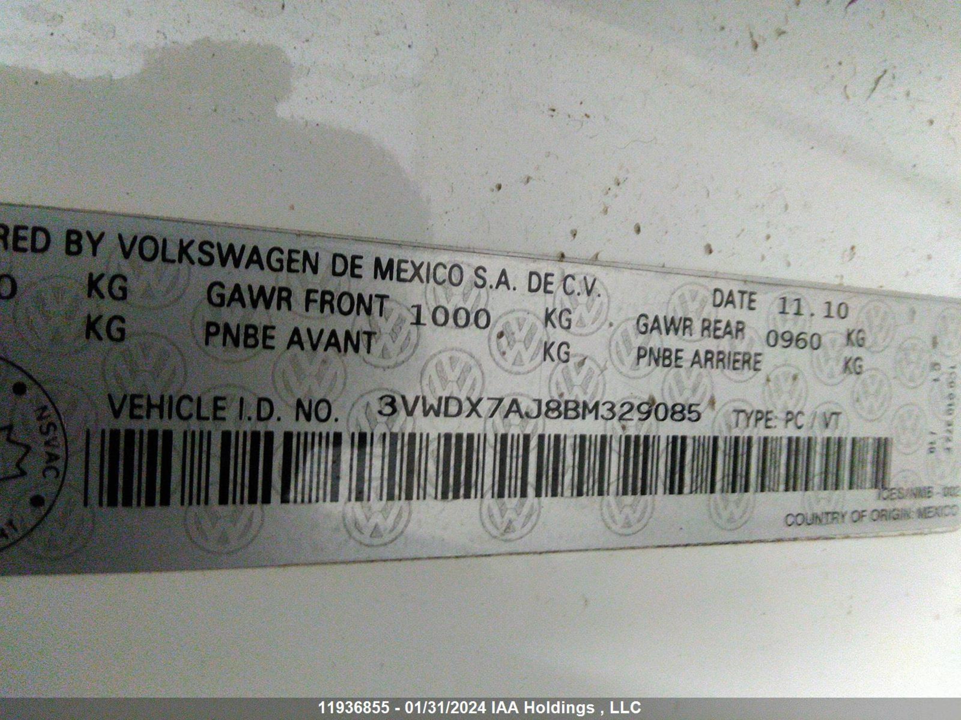 Photo 8 VIN: 3VWDX7AJ8BM329085 - VOLKSWAGEN JETTA 