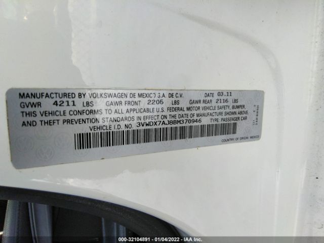 Photo 8 VIN: 3VWDX7AJ8BM370946 - VOLKSWAGEN JETTA SEDAN 