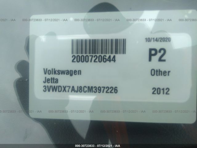 Photo 8 VIN: 3VWDX7AJ8CM397226 - VOLKSWAGEN JETTA SEDAN 