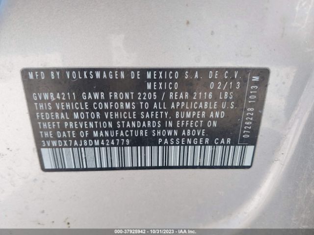 Photo 8 VIN: 3VWDX7AJ8DM424779 - VOLKSWAGEN JETTA SEDAN 