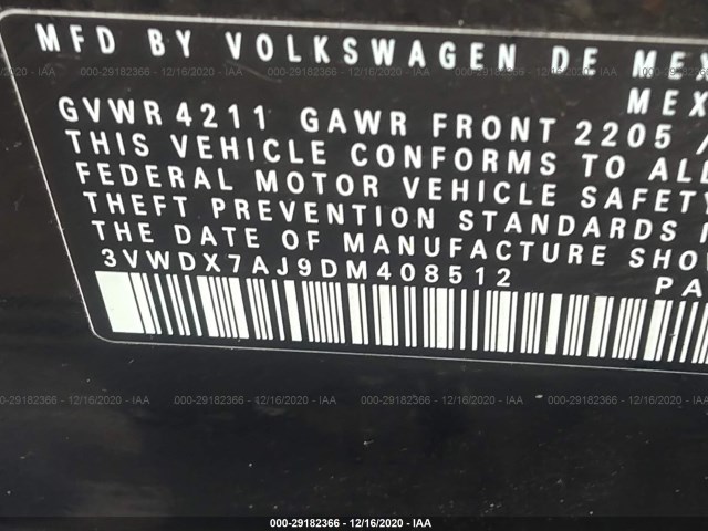 Photo 8 VIN: 3VWDX7AJ9DM408512 - VOLKSWAGEN JETTA SEDAN 