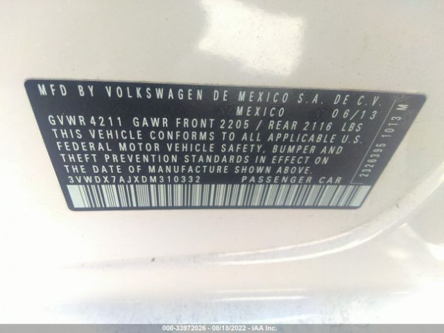 Photo 8 VIN: 3VWDX7AJXDM310332 - VOLKSWAGEN JETTA SEDAN 