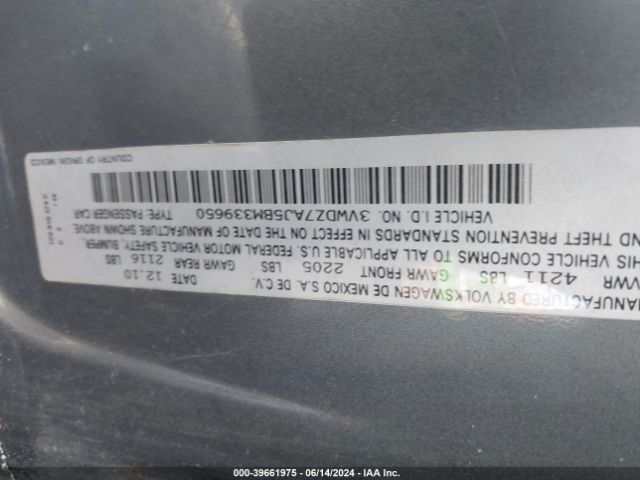 Photo 8 VIN: 3VWDZ7AJ5BM339650 - VOLKSWAGEN JETTA 