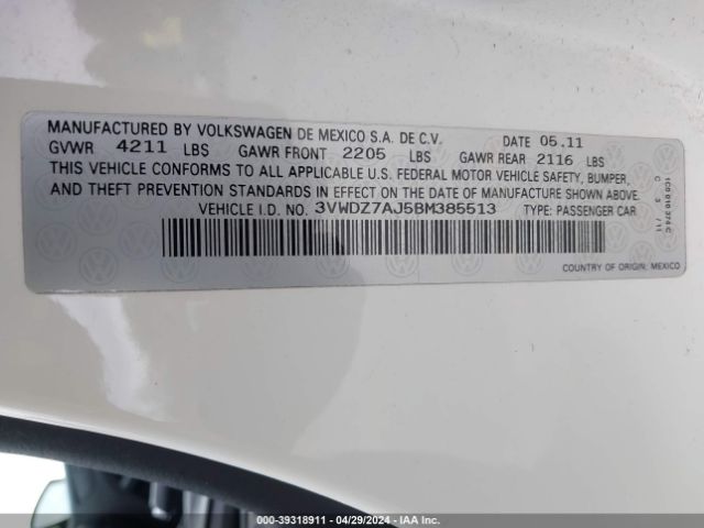 Photo 8 VIN: 3VWDZ7AJ5BM385513 - VOLKSWAGEN JETTA 