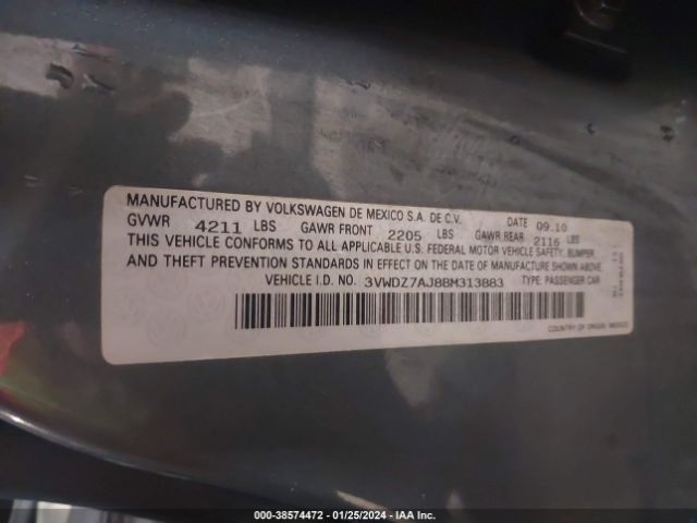 Photo 8 VIN: 3VWDZ7AJ8BM313883 - VOLKSWAGEN JETTA 