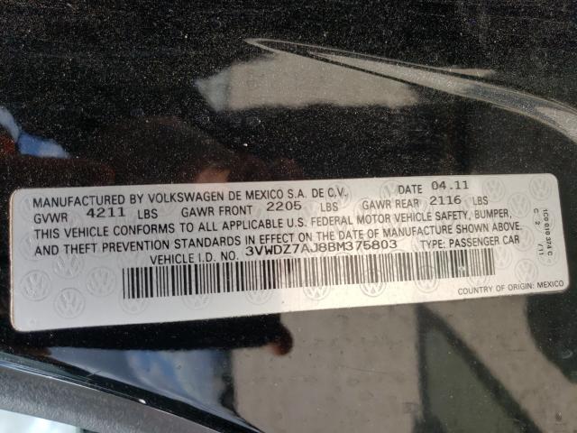 Photo 9 VIN: 3VWDZ7AJ8BM375803 - VOLKSWAGEN JETTA SEDAN 