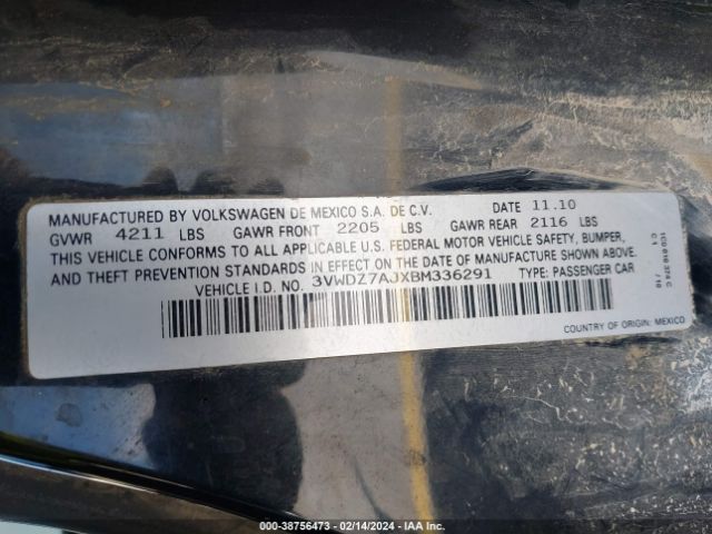 Photo 8 VIN: 3VWDZ7AJXBM336291 - VOLKSWAGEN JETTA 