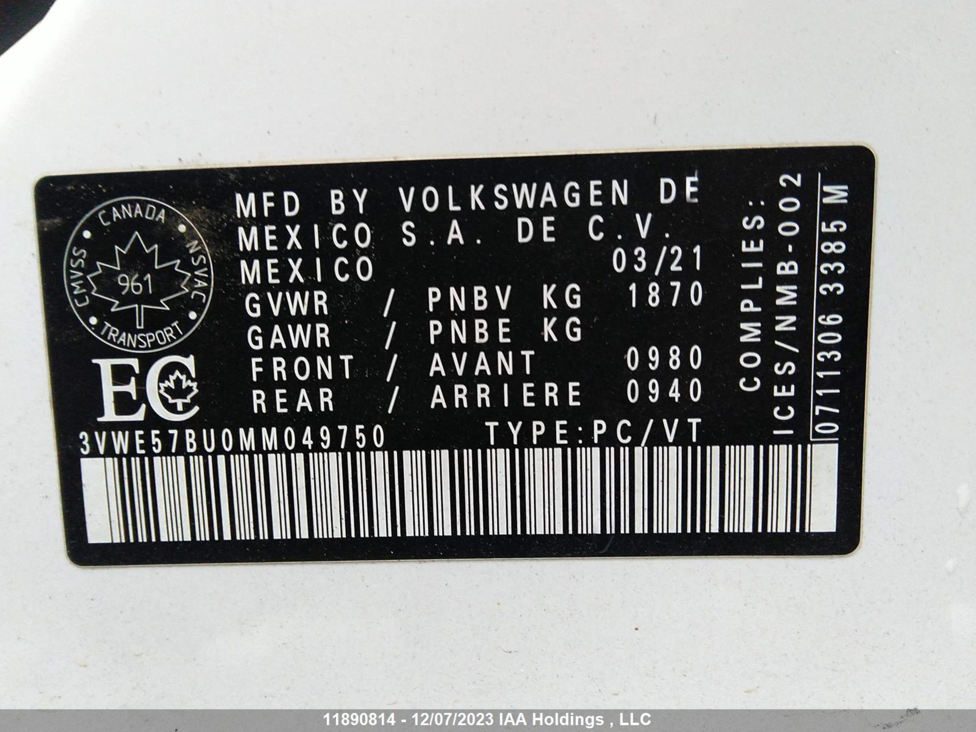 Photo 8 VIN: 3VWE57BU0MM049750 - VOLKSWAGEN JETTA 