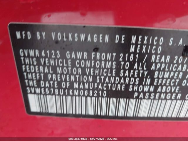 Photo 8 VIN: 3VWE57BU1KU068210 - VOLKSWAGEN JETTA 