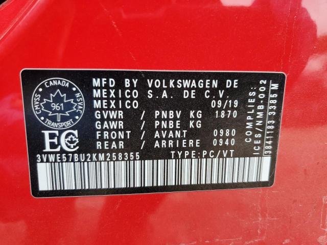 Photo 11 VIN: 3VWE57BU2KM258355 - VOLKSWAGEN JETTA SEL 