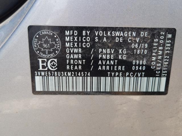 Photo 9 VIN: 3VWE57BU3KM214574 - VOLKSWAGEN JETTA SEL 