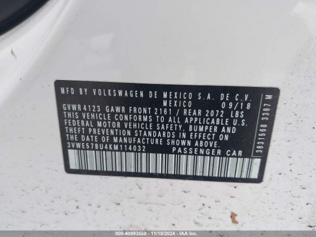 Photo 8 VIN: 3VWE57BU4KM114032 - VOLKSWAGEN JETTA 