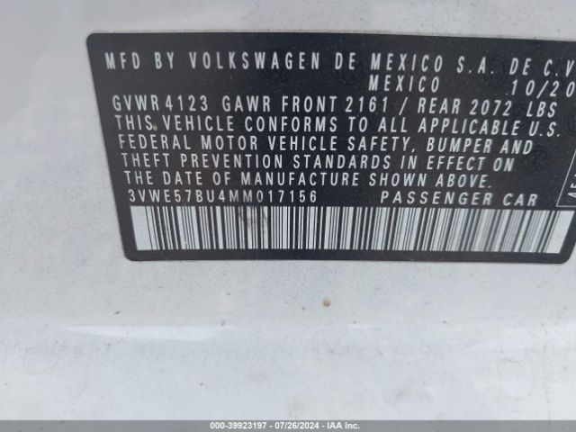 Photo 8 VIN: 3VWE57BU4MM017156 - VOLKSWAGEN JETTA 