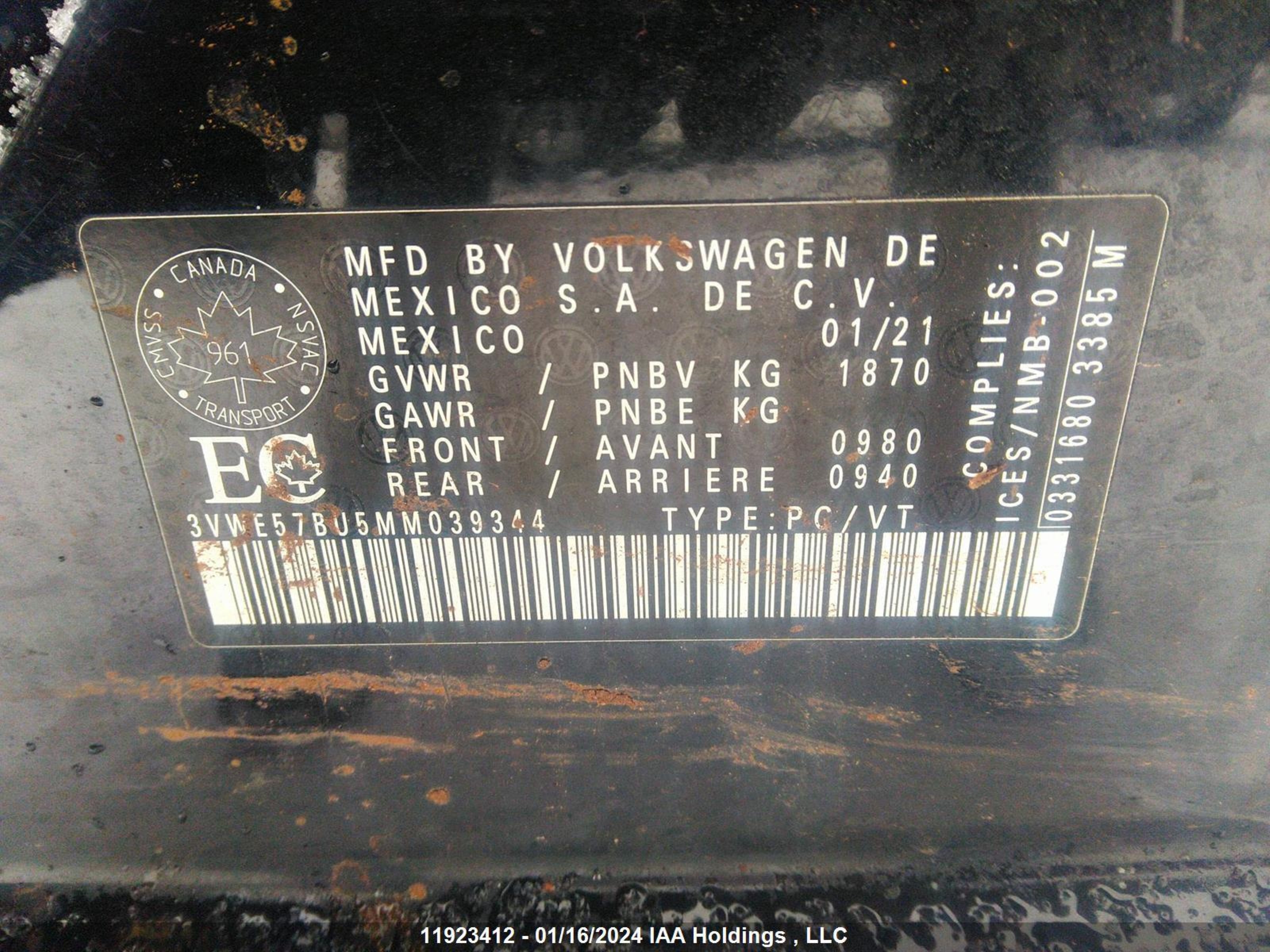 Photo 8 VIN: 3VWE57BU5MM039344 - VOLKSWAGEN JETTA 