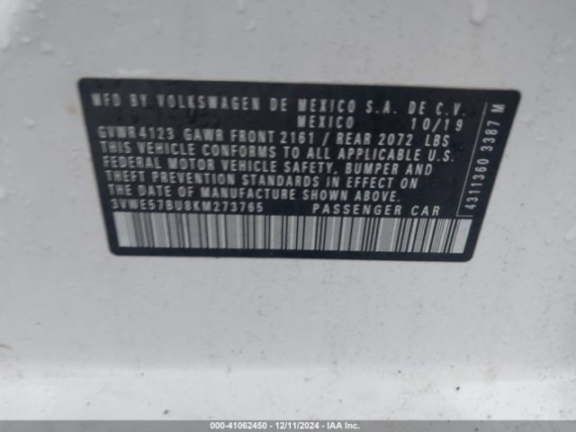 Photo 8 VIN: 3VWE57BU8KM273765 - VOLKSWAGEN JETTA 