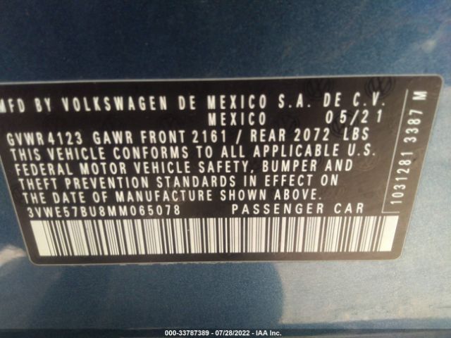 Photo 8 VIN: 3VWE57BU8MM065078 - VOLKSWAGEN JETTA 