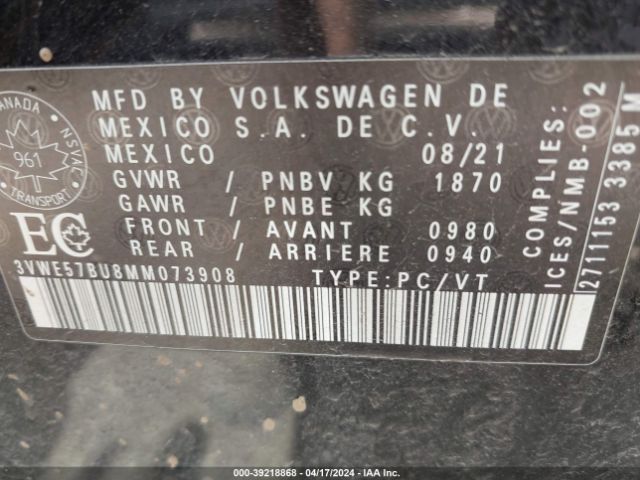 Photo 8 VIN: 3VWE57BU8MM073908 - VOLKSWAGEN JETTA 