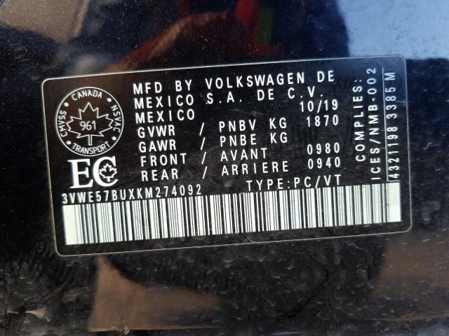 Photo 9 VIN: 3VWE57BUXKM274092 - VOLKSWAGEN JETTA SEL 