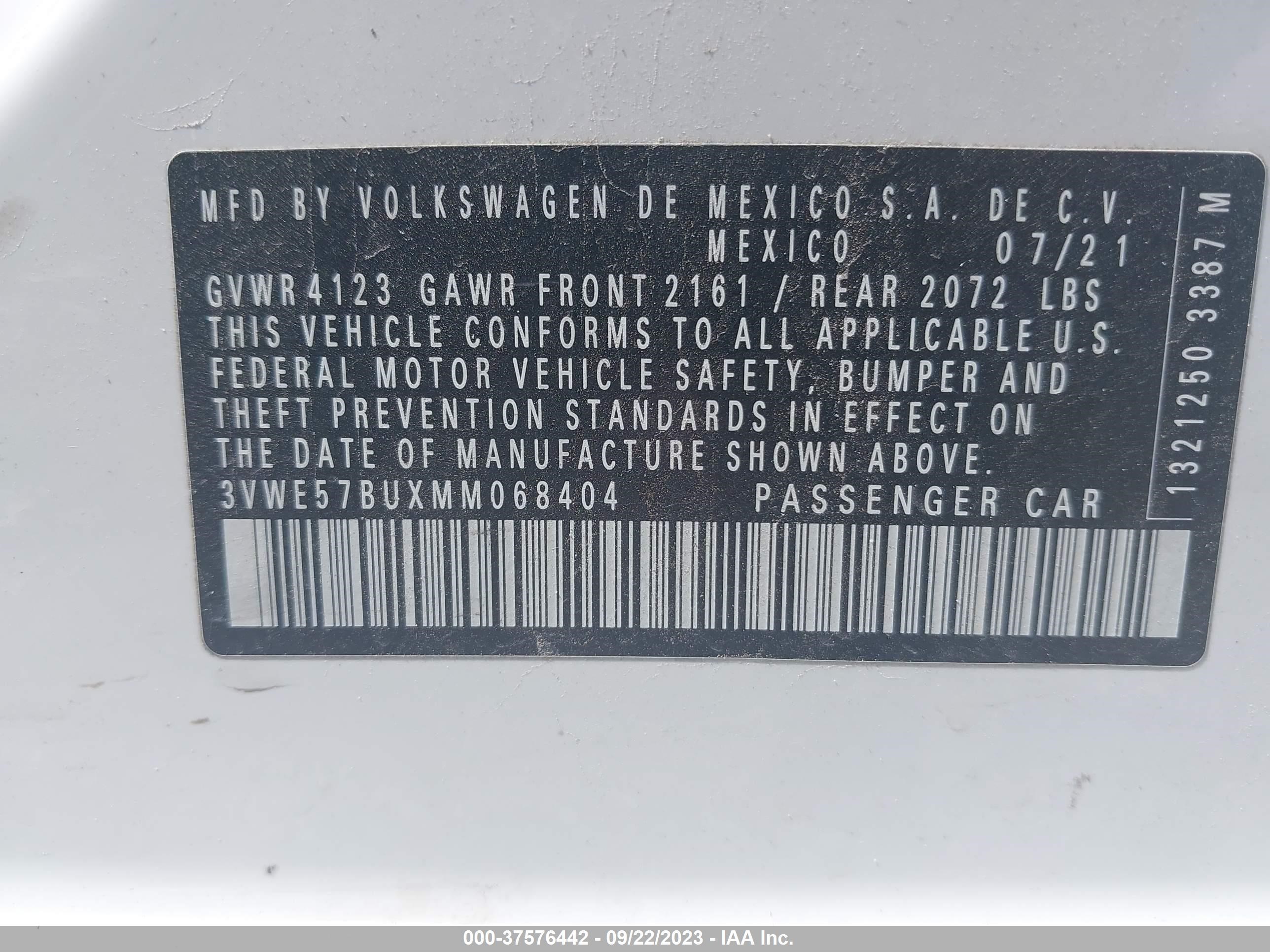 Photo 8 VIN: 3VWE57BUXMM068404 - VOLKSWAGEN JETTA SEL 