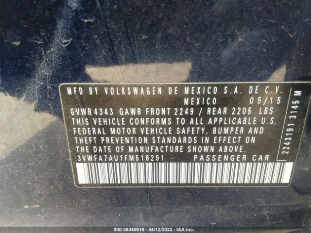 Photo 8 VIN: 3VWFA7AU1FM516291 - VOLKSWAGEN GOLF 