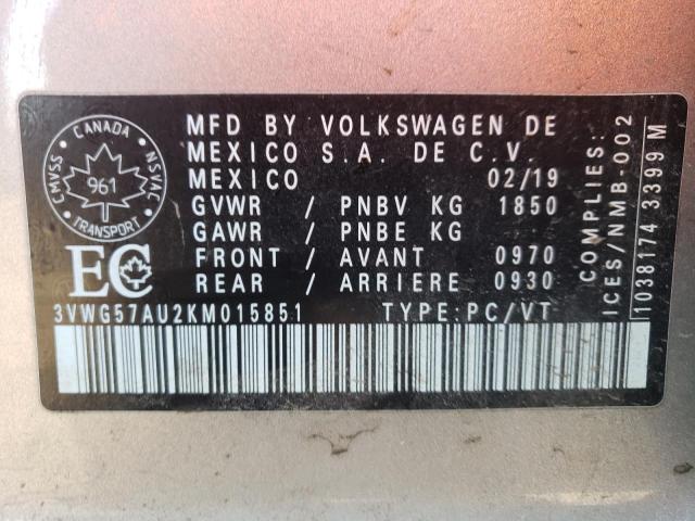 Photo 11 VIN: 3VWG57AU2KM015851 - VOLKSWAGEN GOLF 