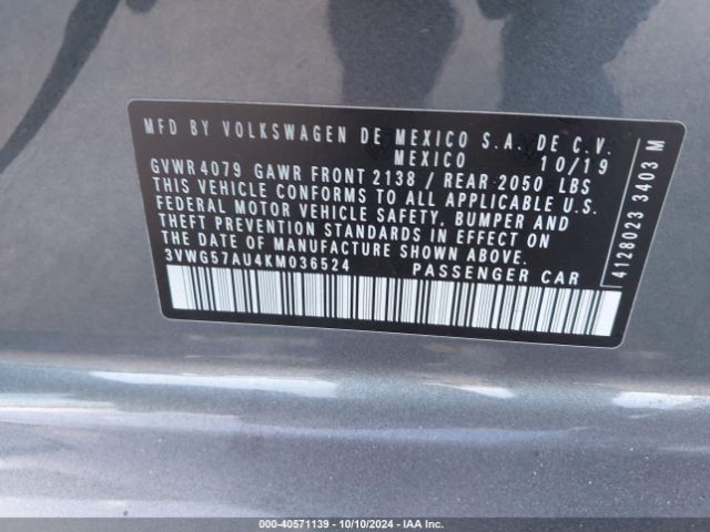 Photo 8 VIN: 3VWG57AU4KM036524 - VOLKSWAGEN GOLF 