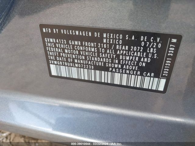 Photo 8 VIN: 3VWGB7BU8LM072239 - VOLKSWAGEN JETTA 