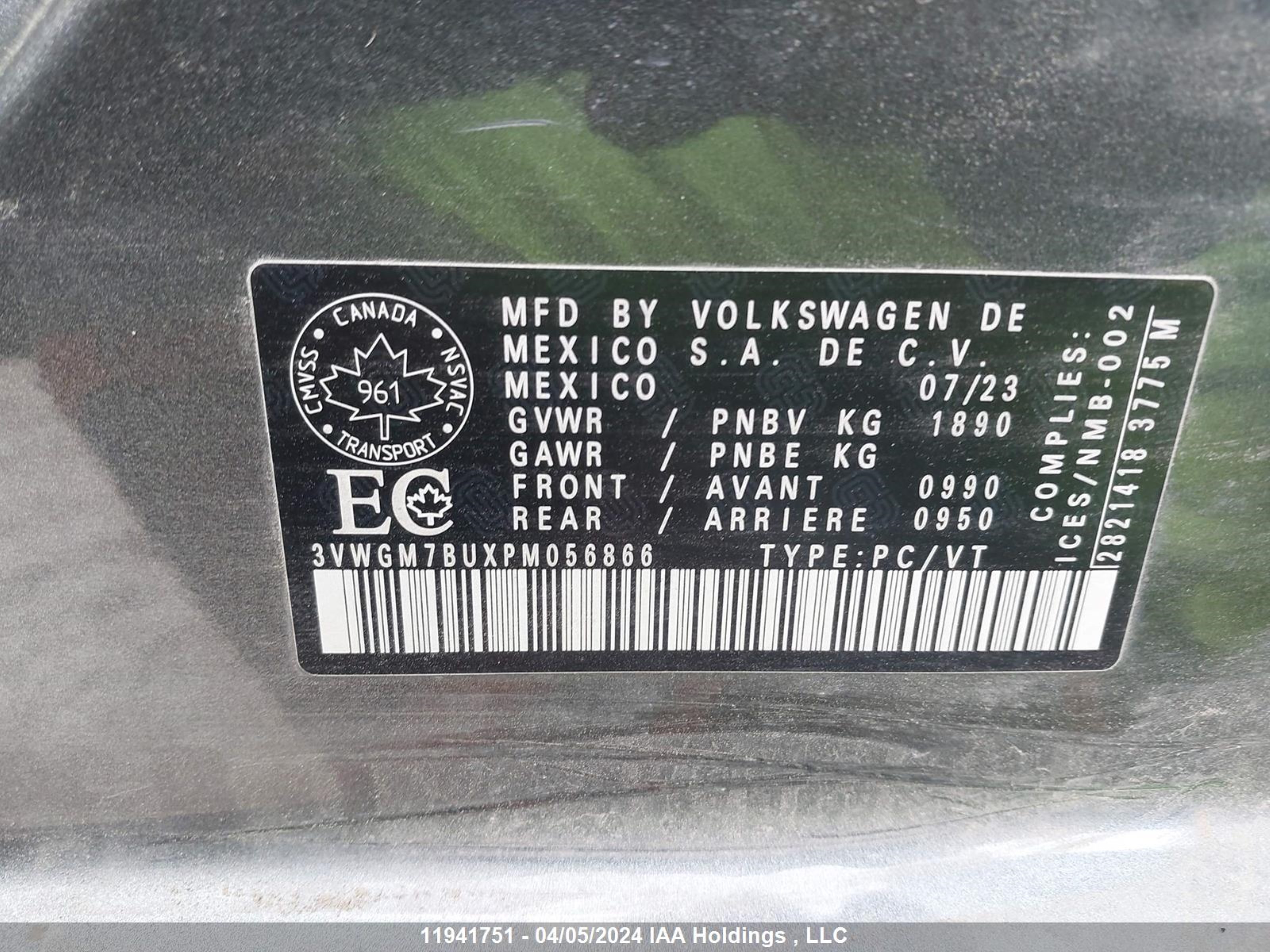 Photo 8 VIN: 3VWGM7BUXPM056866 - VOLKSWAGEN JETTA 