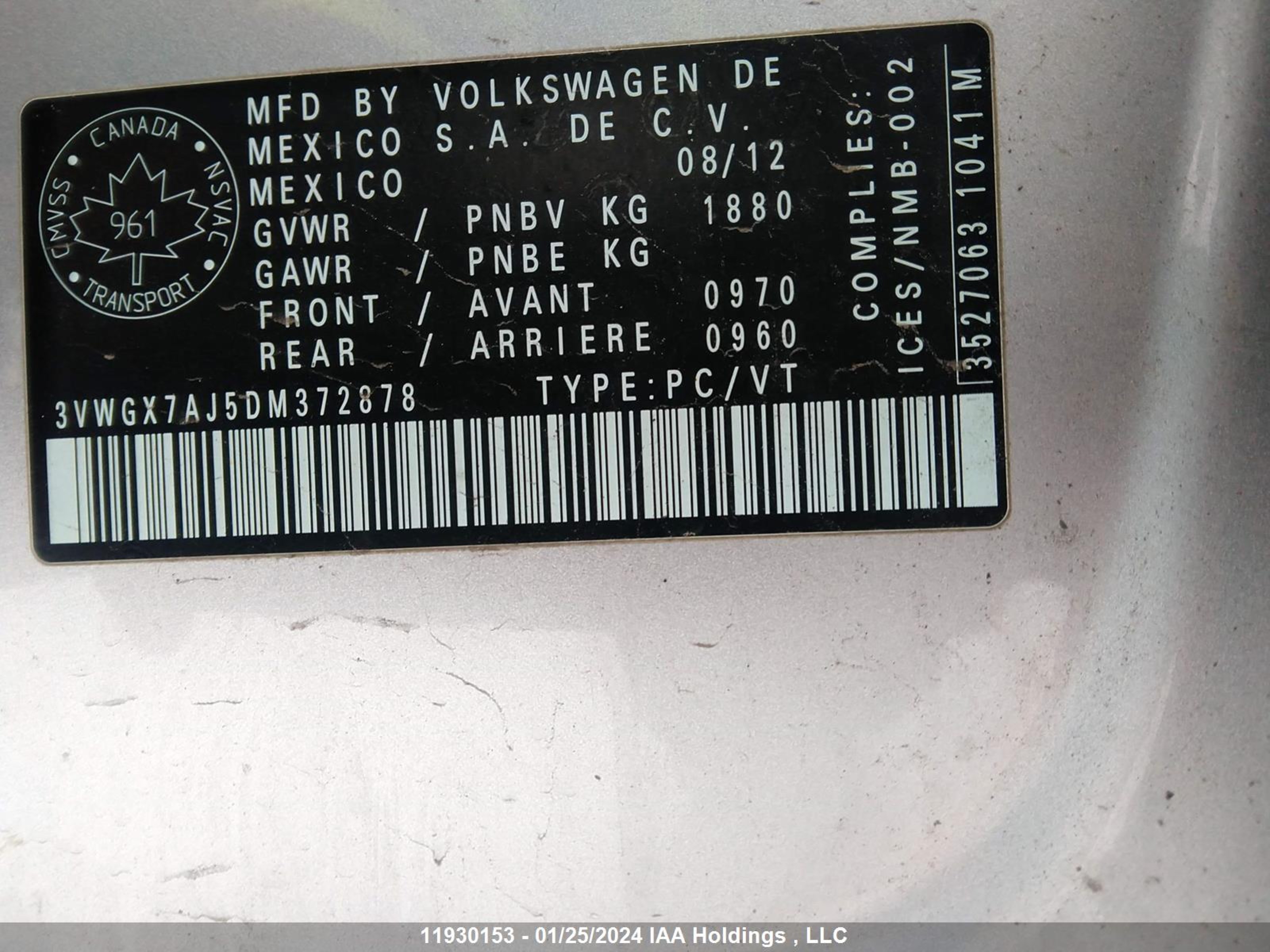 Photo 8 VIN: 3VWGX7AJ5DM372878 - VOLKSWAGEN JETTA 