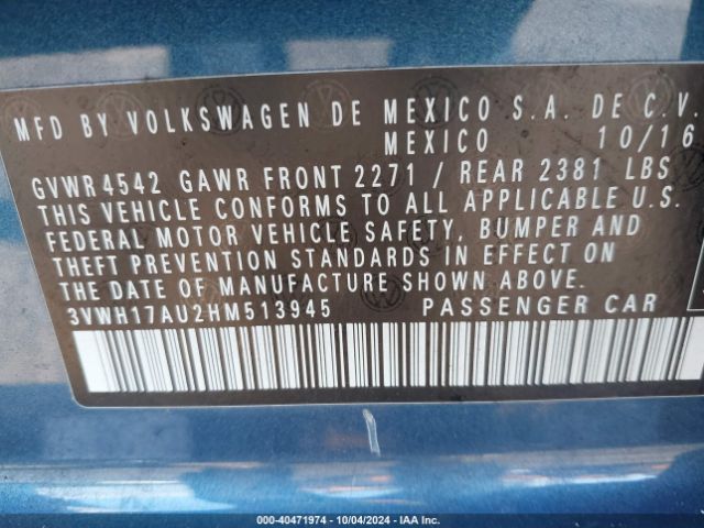 Photo 8 VIN: 3VWH17AU2HM513945 - VOLKSWAGEN GOLF 