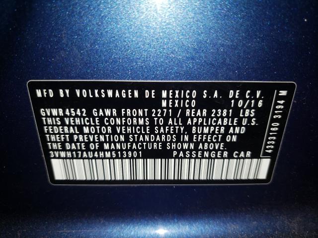 Photo 9 VIN: 3VWH17AU4HM513901 - VOLKSWAGEN GOLF ALLTR 