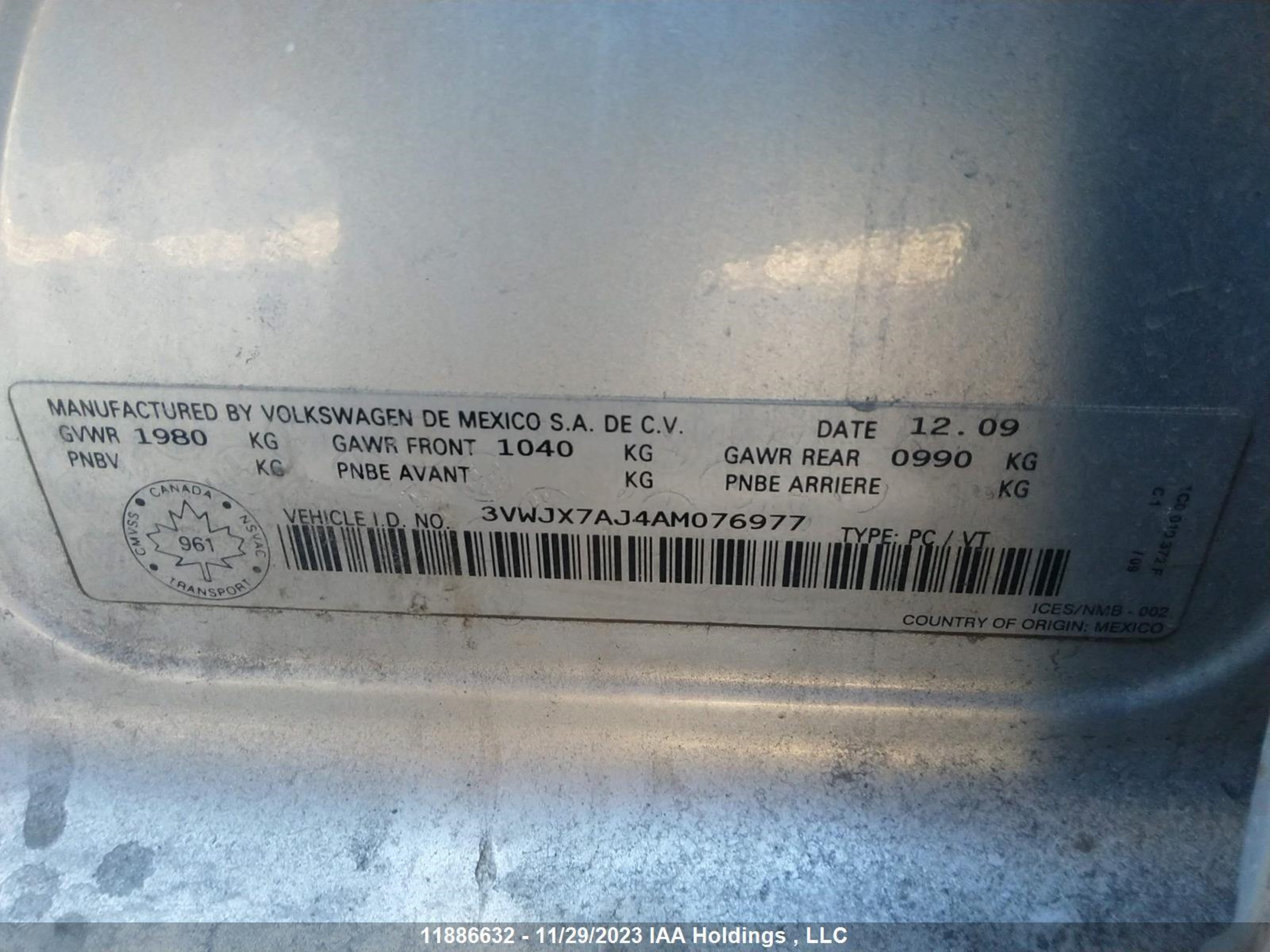 Photo 8 VIN: 3VWJX7AJ4AM076977 - VOLKSWAGEN JETTA 