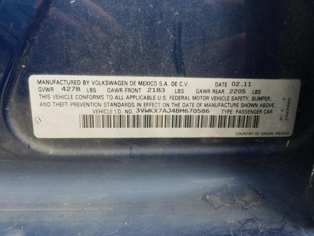 Photo 9 VIN: 3VWKX7AJ4BM670586 - VOLKSWAGEN JETTA S 