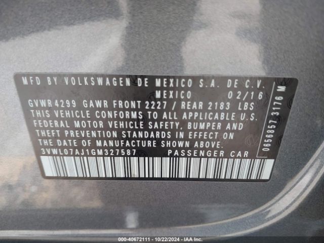 Photo 8 VIN: 3VWL07AJ1GM327587 - VOLKSWAGEN JETTA 