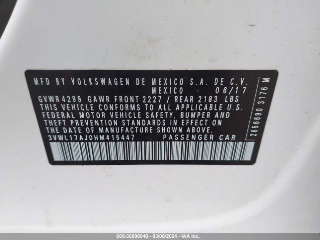 Photo 8 VIN: 3VWL17AJ0HM415447 - VOLKSWAGEN JETTA 