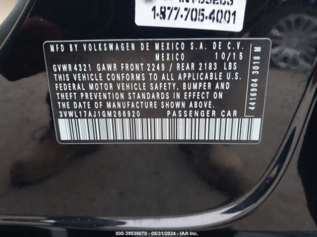 Photo 8 VIN: 3VWL17AJ1GM266920 - VOLKSWAGEN JETTA 