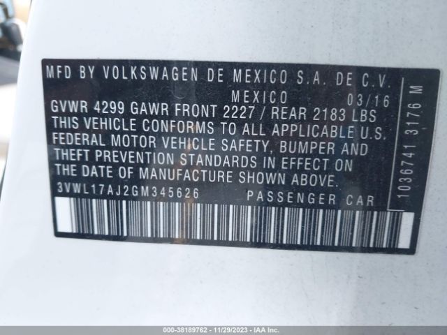 Photo 8 VIN: 3VWL17AJ2GM345626 - VOLKSWAGEN JETTA 