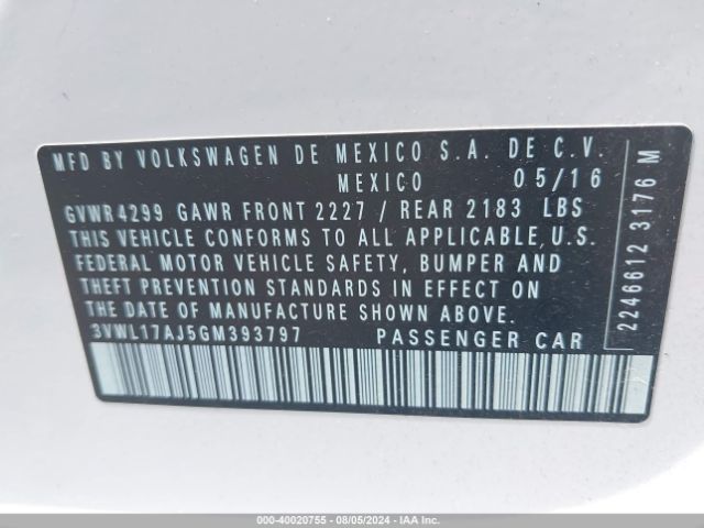 Photo 8 VIN: 3VWL17AJ5GM393797 - VOLKSWAGEN JETTA 