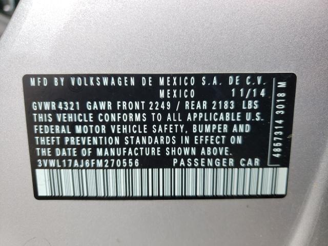 Photo 9 VIN: 3VWL17AJ6FM270556 - VOLKSWAGEN JETTA SEL 