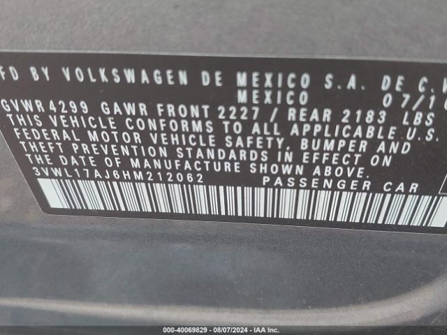 Photo 8 VIN: 3VWL17AJ6HM212062 - VOLKSWAGEN JETTA 