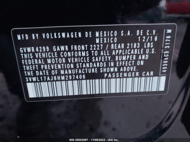 Photo 8 VIN: 3VWL17AJ8HM297406 - VOLKSWAGEN JETTA 