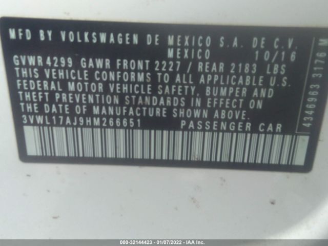 Photo 8 VIN: 3VWL17AJ9HM266651 - VOLKSWAGEN JETTA 