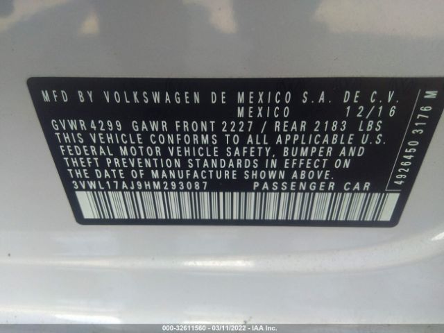 Photo 8 VIN: 3VWL17AJ9HM293087 - VOLKSWAGEN JETTA 