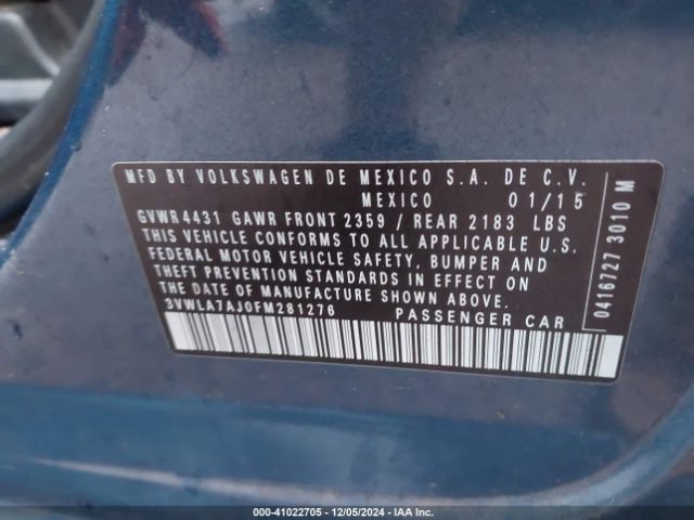 Photo 8 VIN: 3VWLA7AJ0FM281276 - VOLKSWAGEN JETTA 