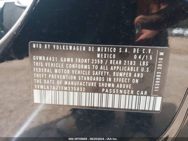 Photo 8 VIN: 3VWLA7AJ1FM335832 - VOLKSWAGEN JETTA 