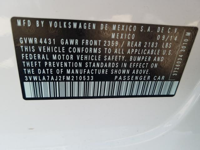 Photo 9 VIN: 3VWLA7AJ2FM210533 - VOLKSWAGEN JETTA TDI 