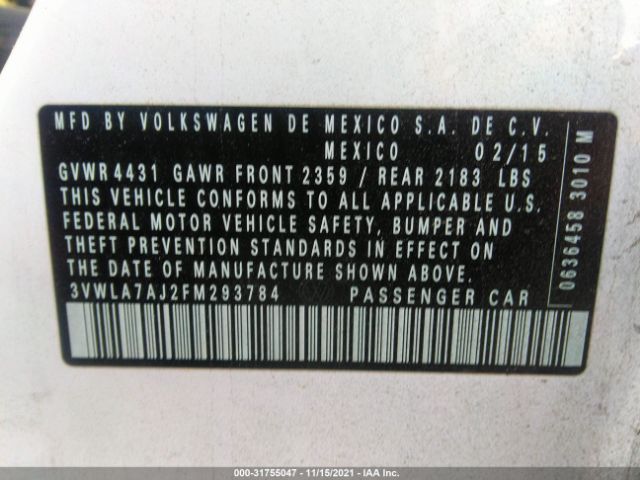 Photo 8 VIN: 3VWLA7AJ2FM293784 - VOLKSWAGEN JETTA SEDAN 