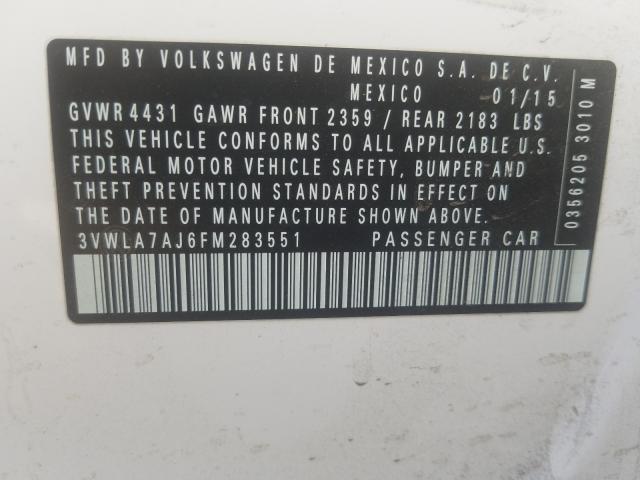 Photo 9 VIN: 3VWLA7AJ6FM283551 - VOLKSWAGEN JETTA TDI 