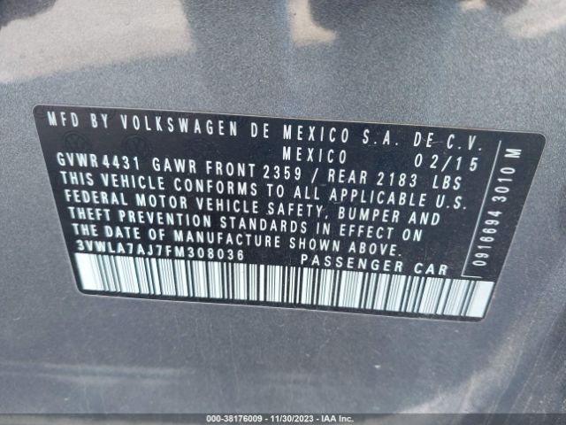 Photo 8 VIN: 3VWLA7AJ7FM308036 - VOLKSWAGEN JETTA 