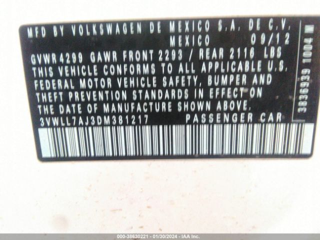 Photo 8 VIN: 3VWLL7AJ3DM381217 - VOLKSWAGEN JETTA 